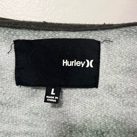 Hurley Grey Deep V-Neck Hoodie Sweatshirt (Size L) - Picture 9 of 15